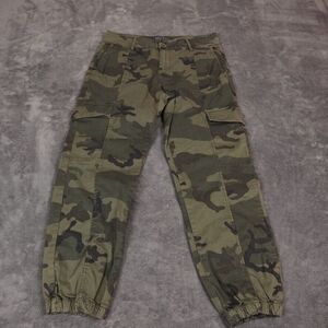 Sanctuary Rebel Camo Pants Womens 26 Green Cropped Cargo Jogger Flap Pockets